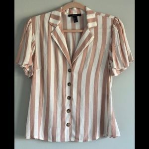 Forever21 Pink and White top S
